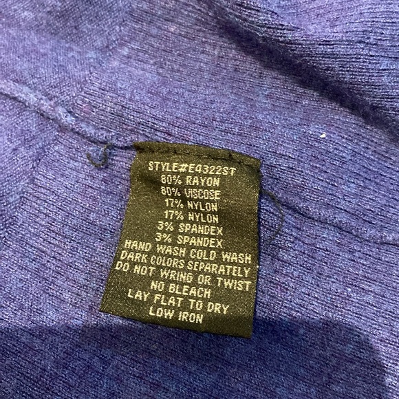 SWS ladies Cowl neck sweater in size medium. Beautiful deep blue color. - Picture 4 of 8